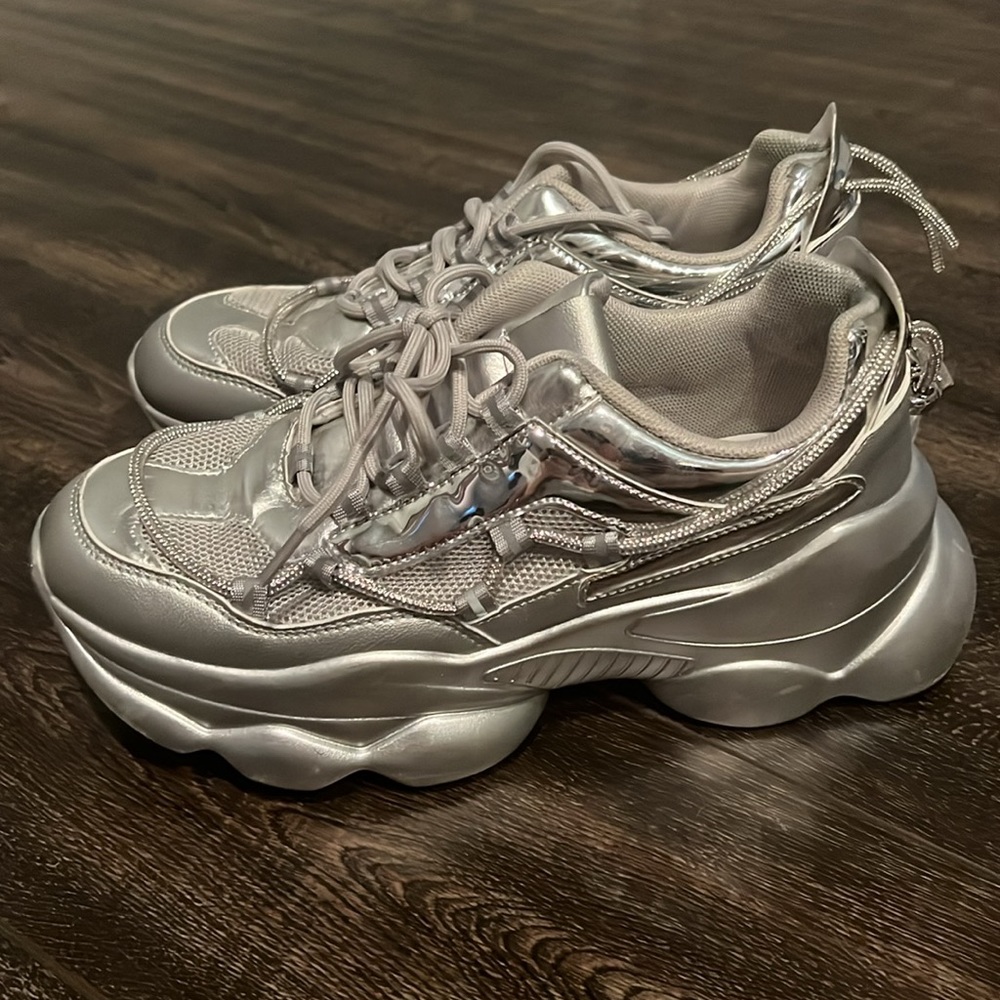 Silver space sneakers